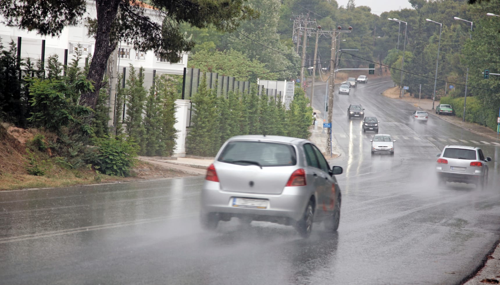 Circulation sous la pluie